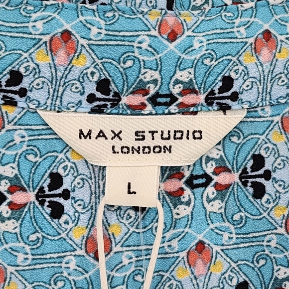 Max Studio Women's Long Sleeve Button Front Crepe Dress - L - Picture 4 of 9